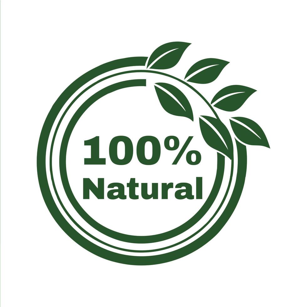 Organic 100 Percent Natural Badge Art vector