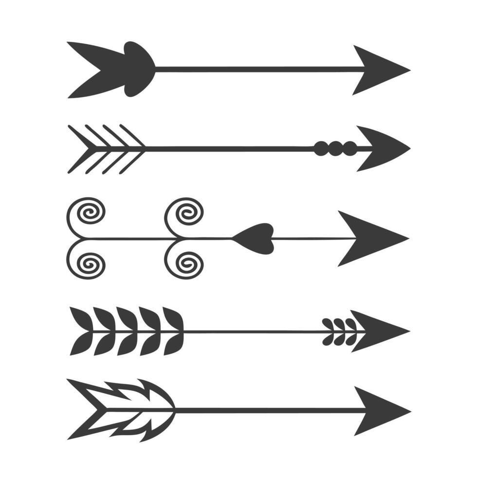 mple Arrow Silhouette Collection vector