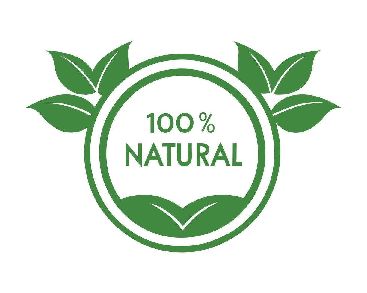 Sustainable 100 Percent Natural Design vector