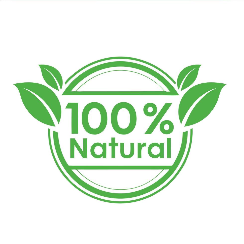 100 Percent Natural Label Design vector