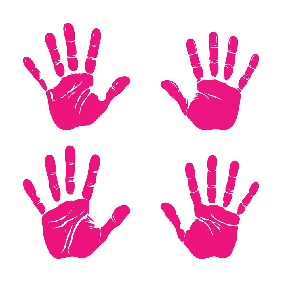 Playful Handprint Graphic Collection vector