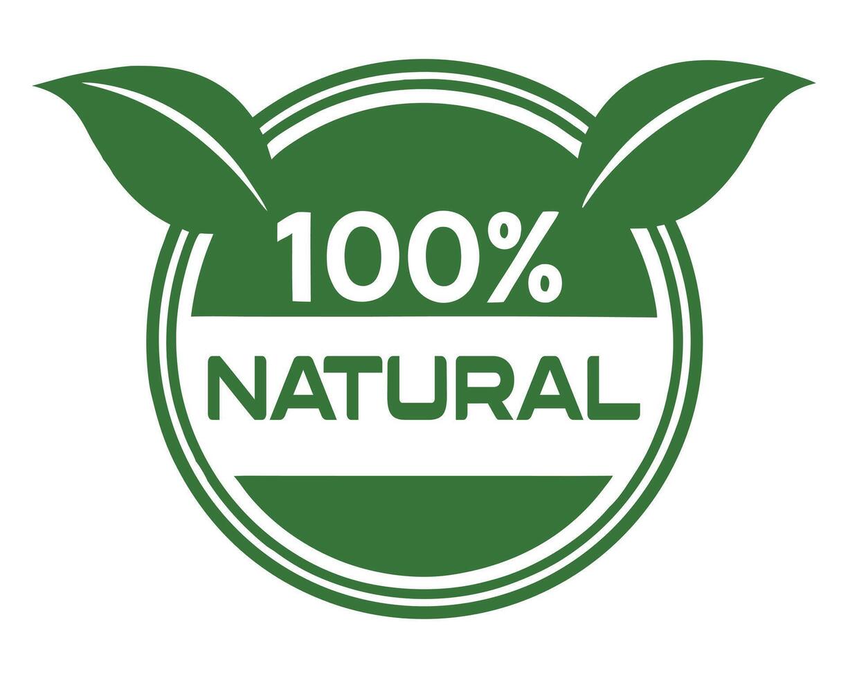 Nature Inspired 100 Percent Natural Design vector