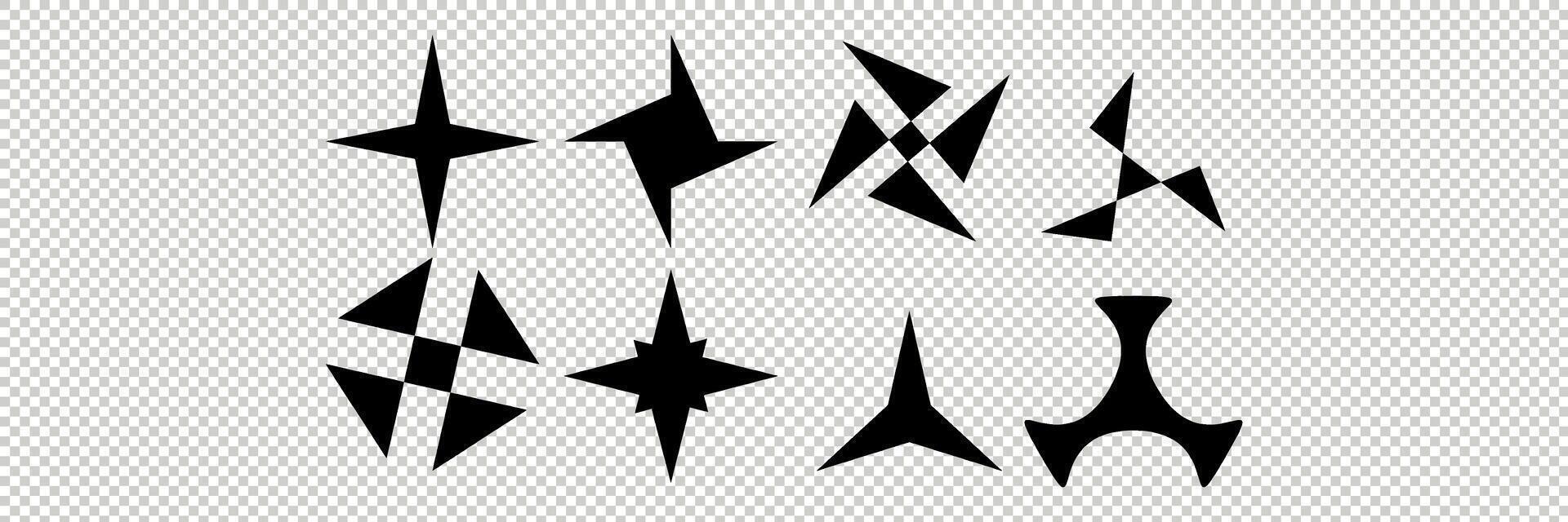 Abstract Brutalist Stars and Unique Shapes vector