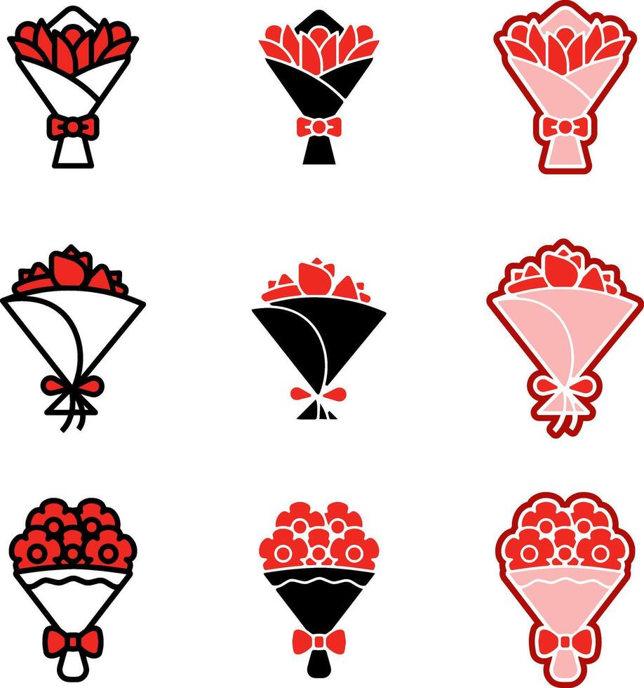 Valentine's day flowers vector
