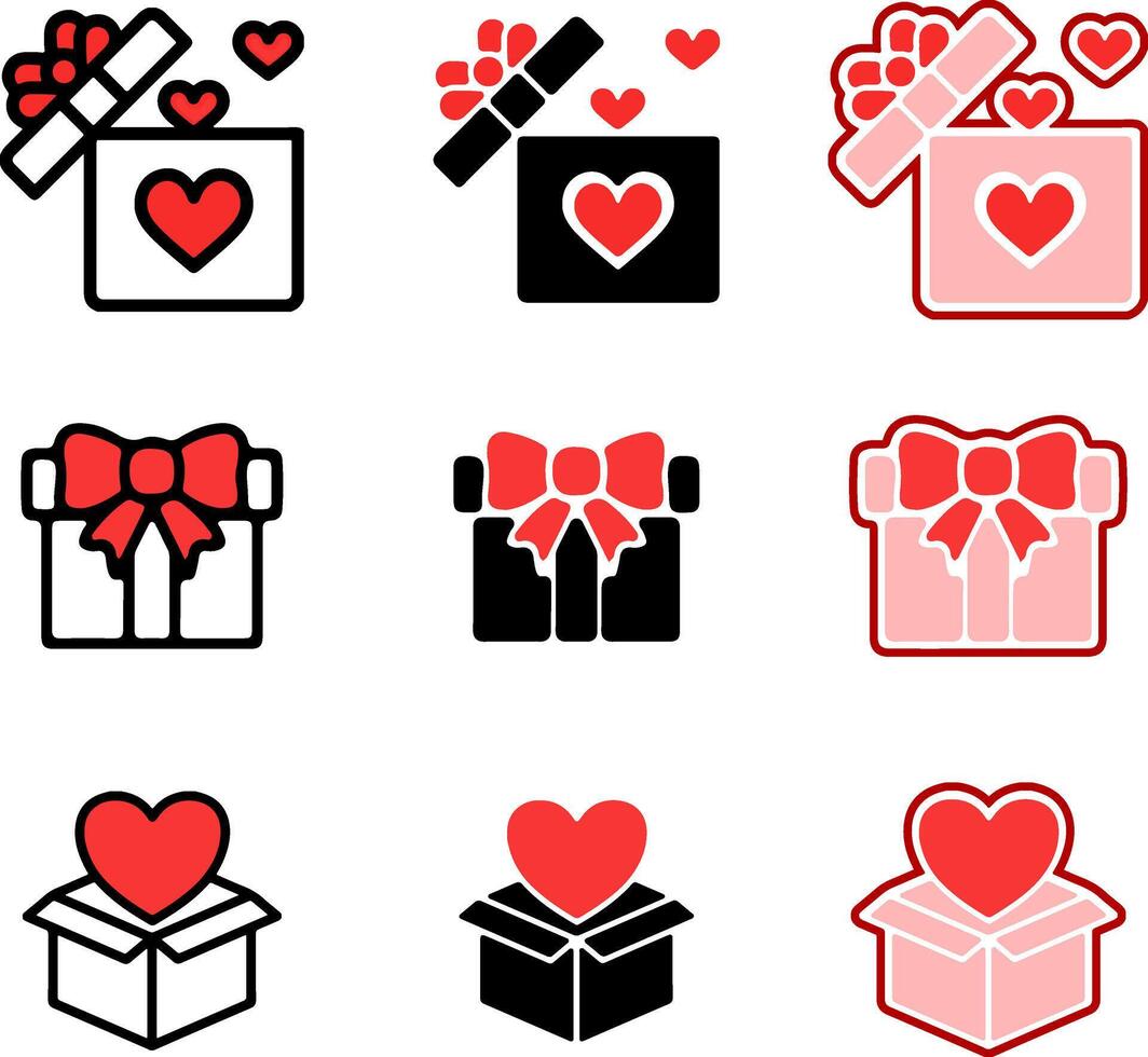 Valentine day icons set vector
