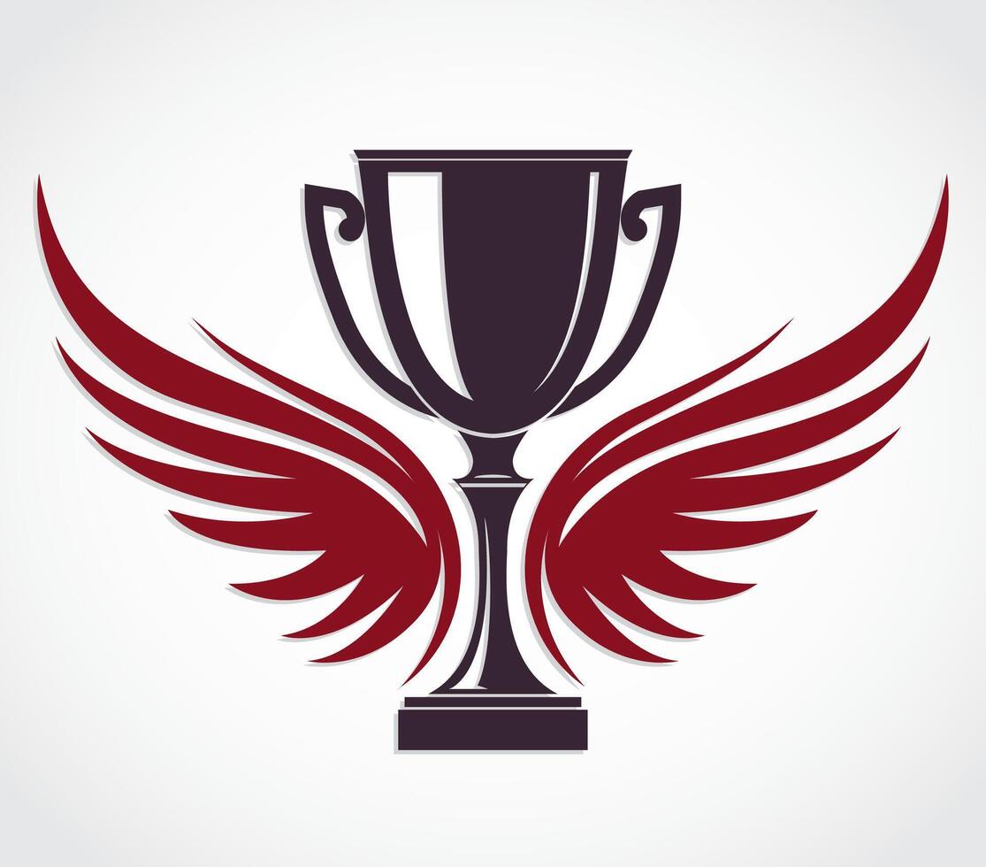 goblet with wings simple logo design vector