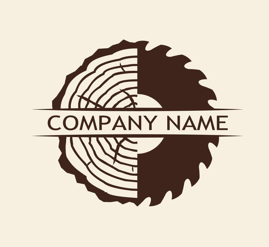 wood and saw simple elegant logo vector