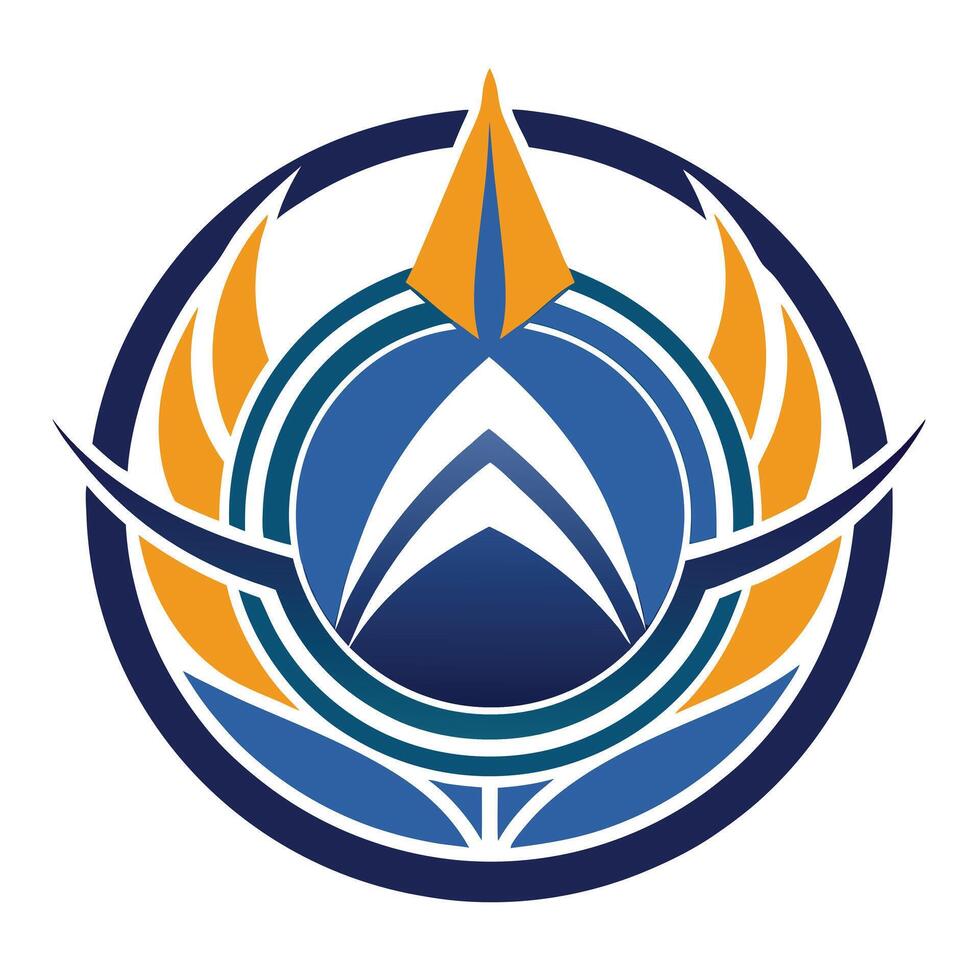Abstract Circular Logo Design With Wings. vector