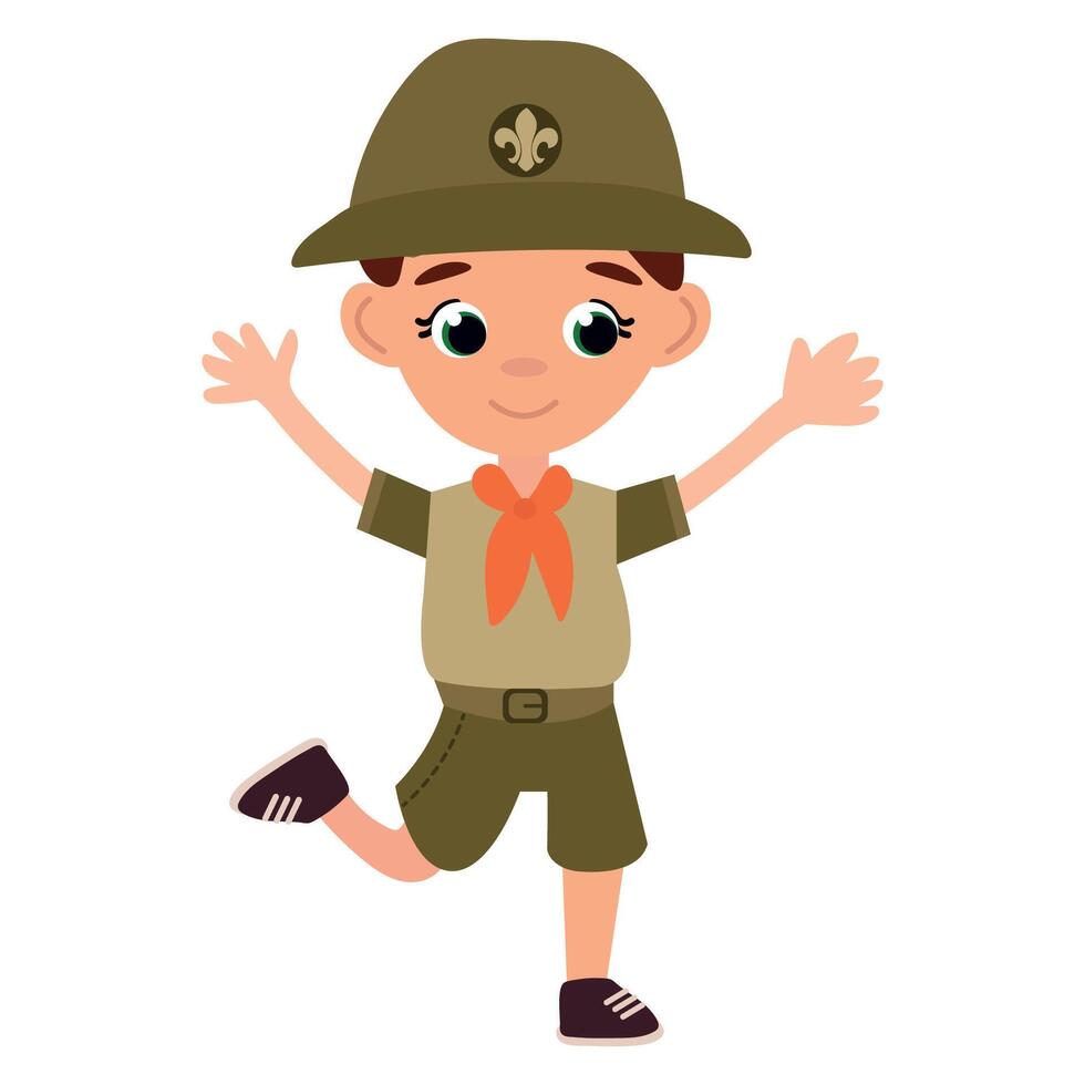 Cheerful Boy Scout Character Illustration vector