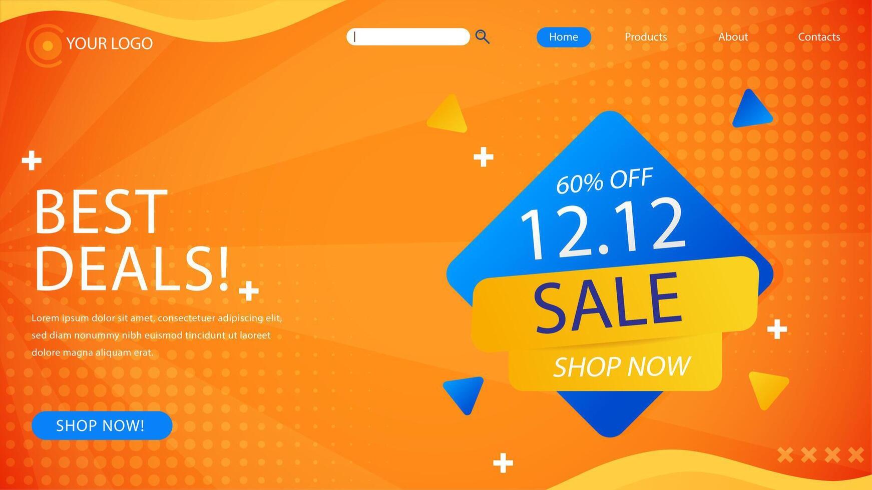 Sale Landing Page Vibrant Gradient Template vector