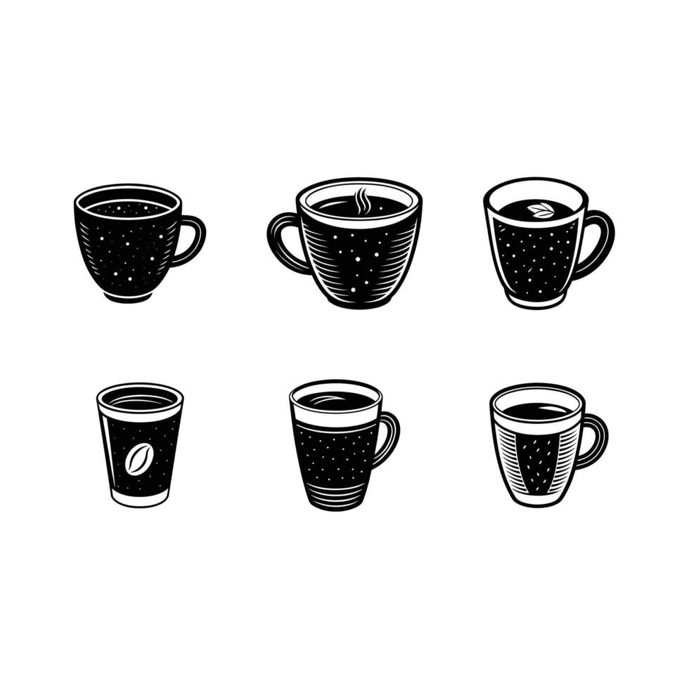 Minimal Coffee Cup Designs Line Art Graphics vector