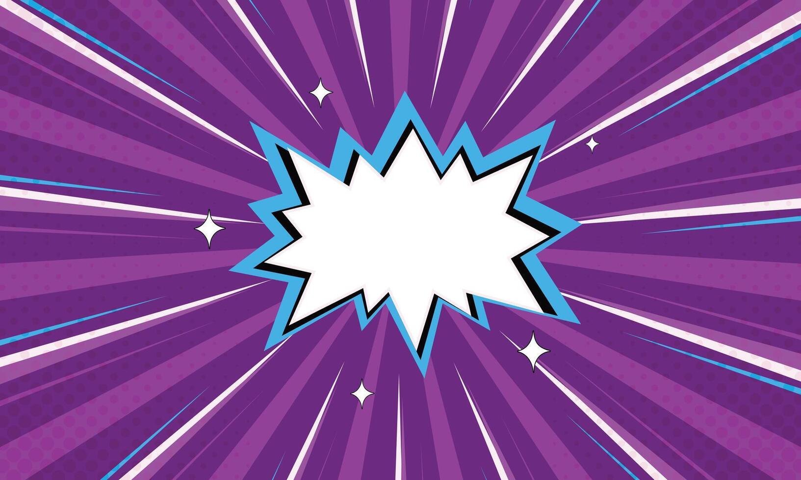 A purple background with a pop art explosion vector