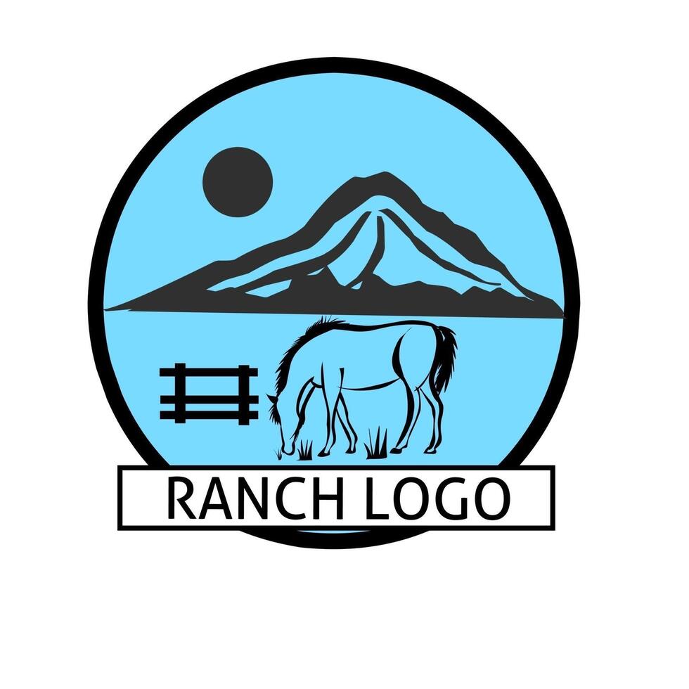 The ranch logo is shown in blue and black vector