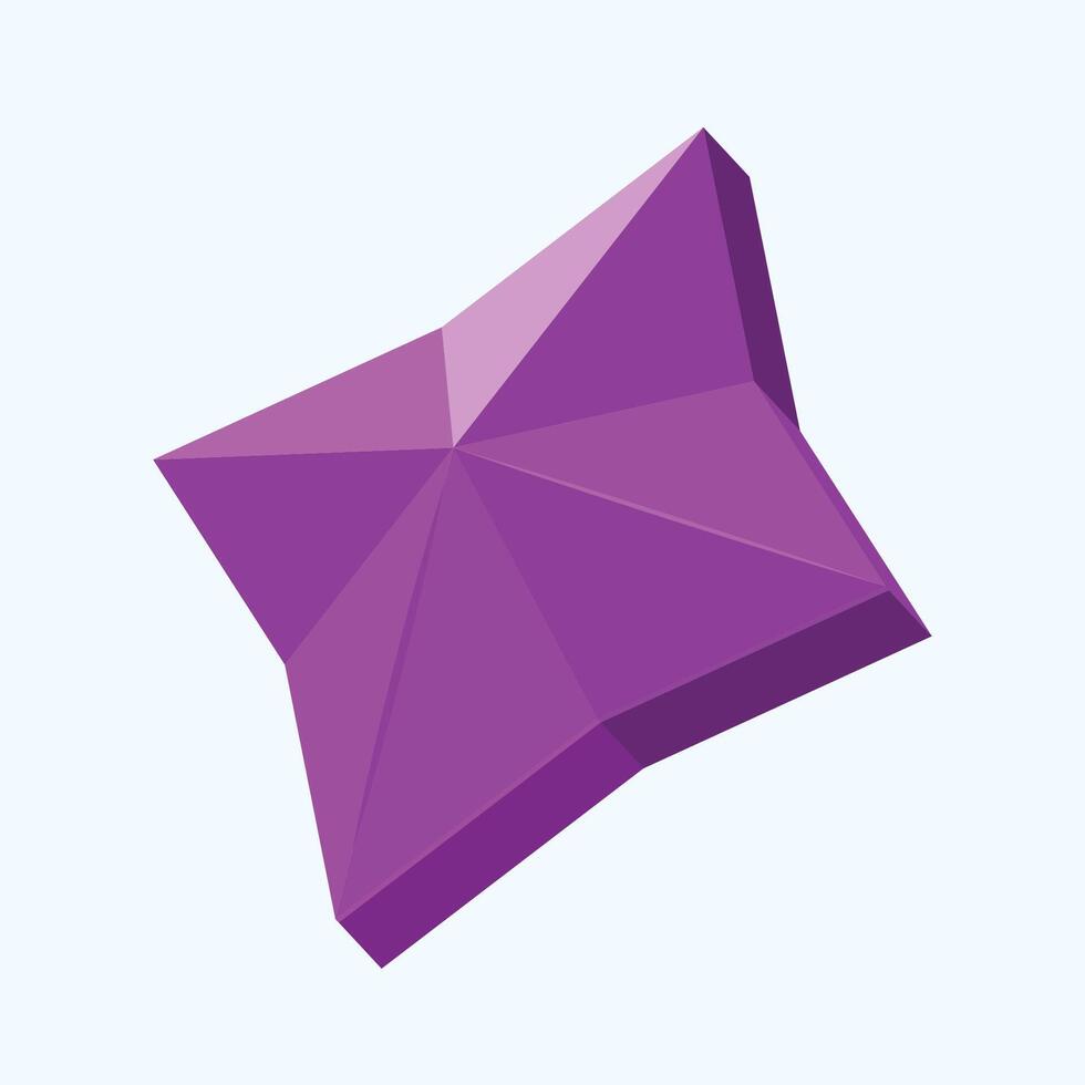 purple gemstone in flat design. vector