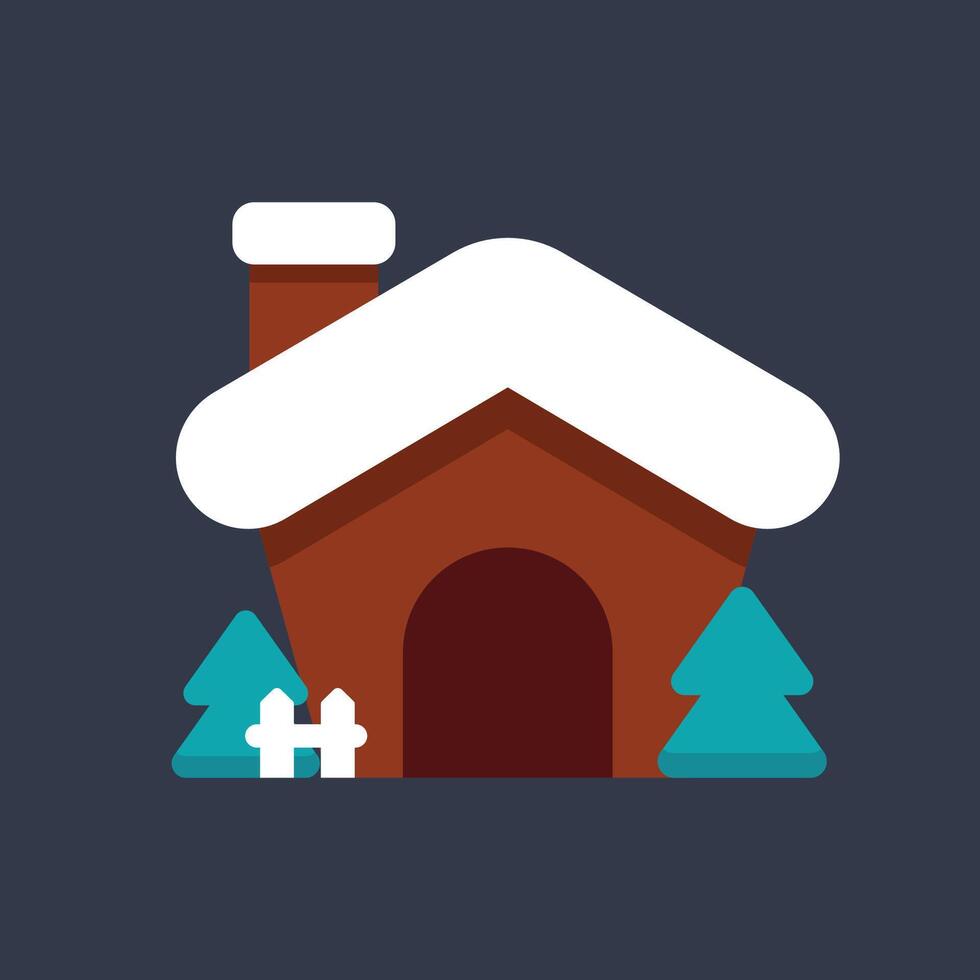 gingerbread house in flat design. vector