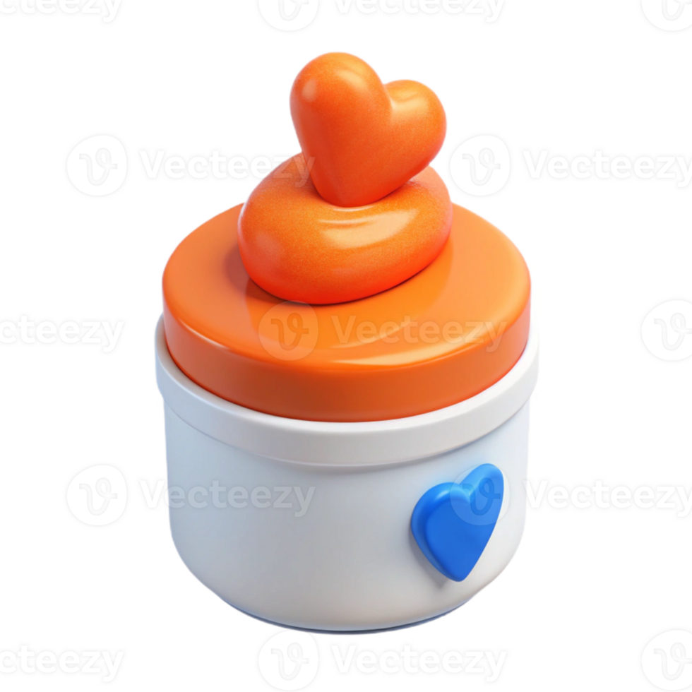 3D Rendered Heart Shaped Container png