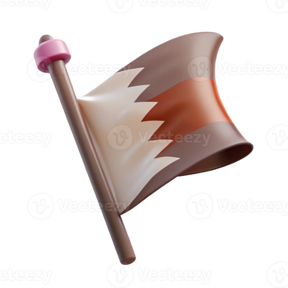 3D Render of a Flag Waving in the Wind png
