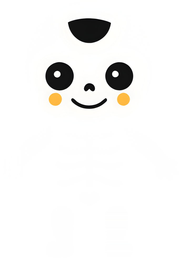 Smiling baby in skeleton costume Halloween clipart. . png