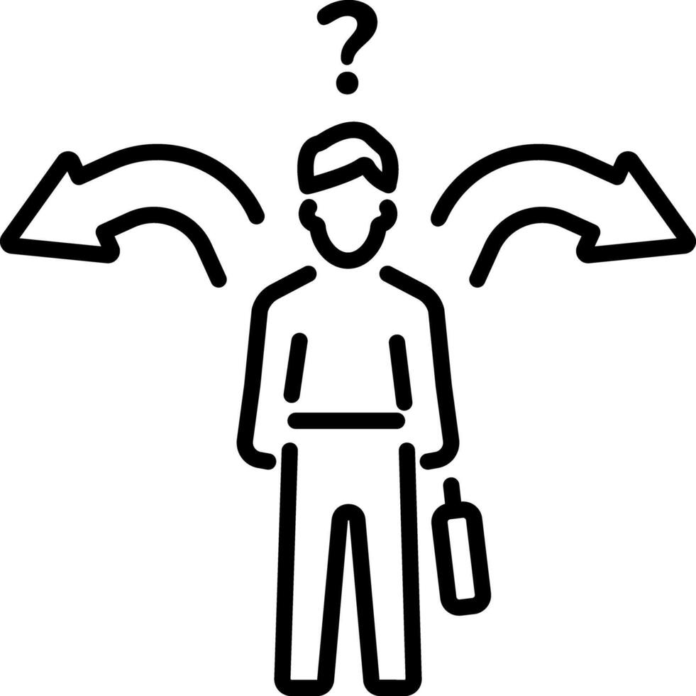Decision making icon in outline style vector