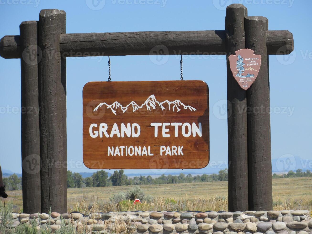 Entrance Sign at Grand Teton National Park photo