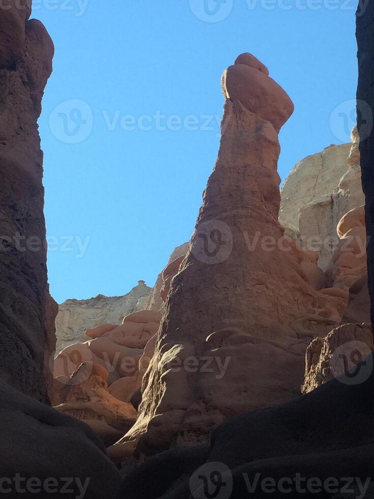 Shapely Sandstone Hoodoo at Goblin Valley State Park, Utah, USA photo