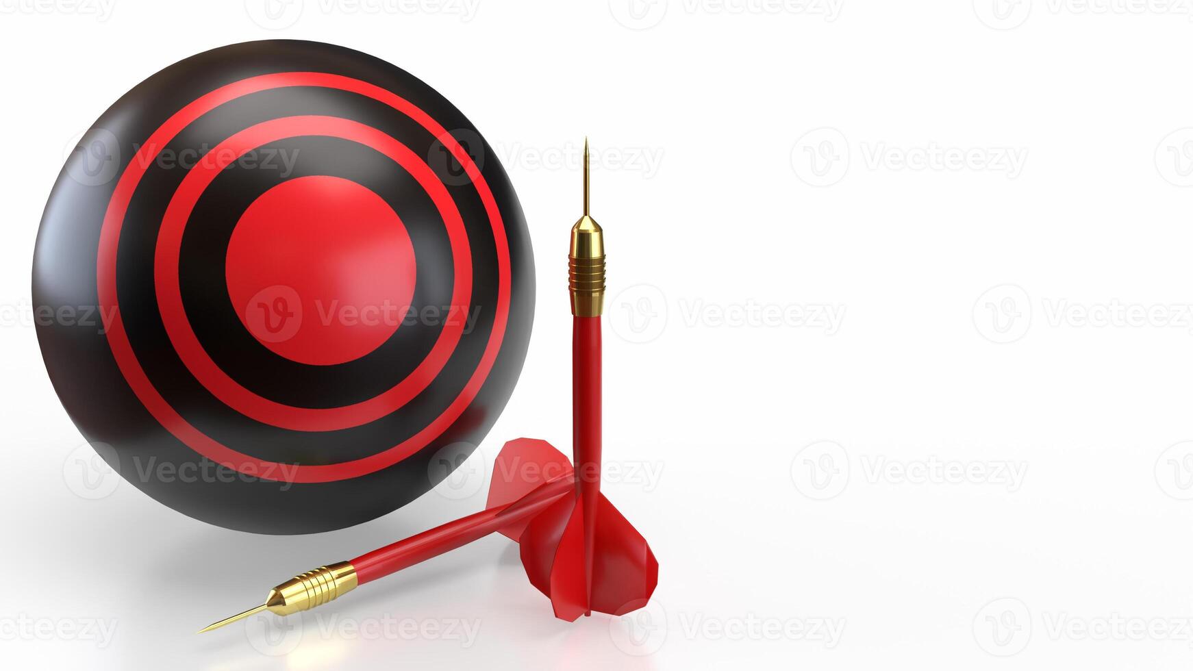 The red dart and target for Business concept 3d rendering. photo