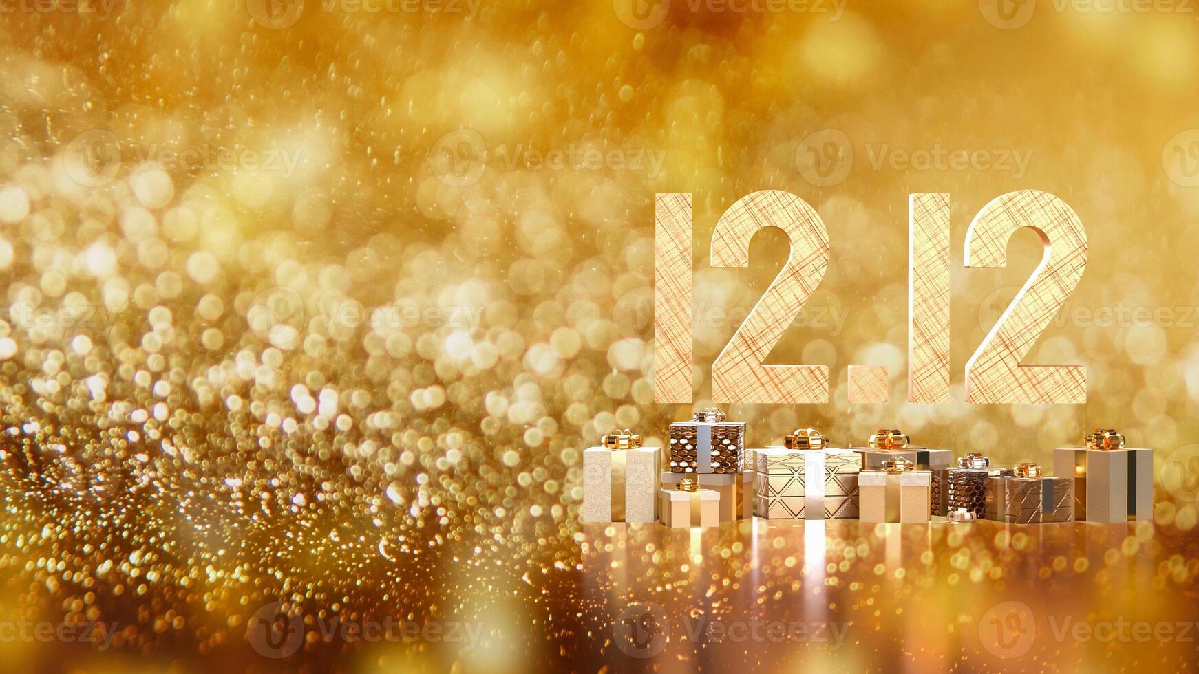 The 12 number and gift box promotion or discount concept 3d rendering. photo