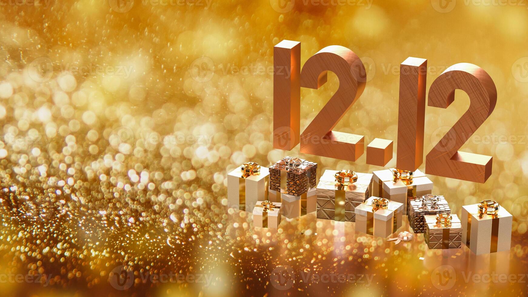 The 12 number and gift box promotion or discount concept 3d rendering. photo