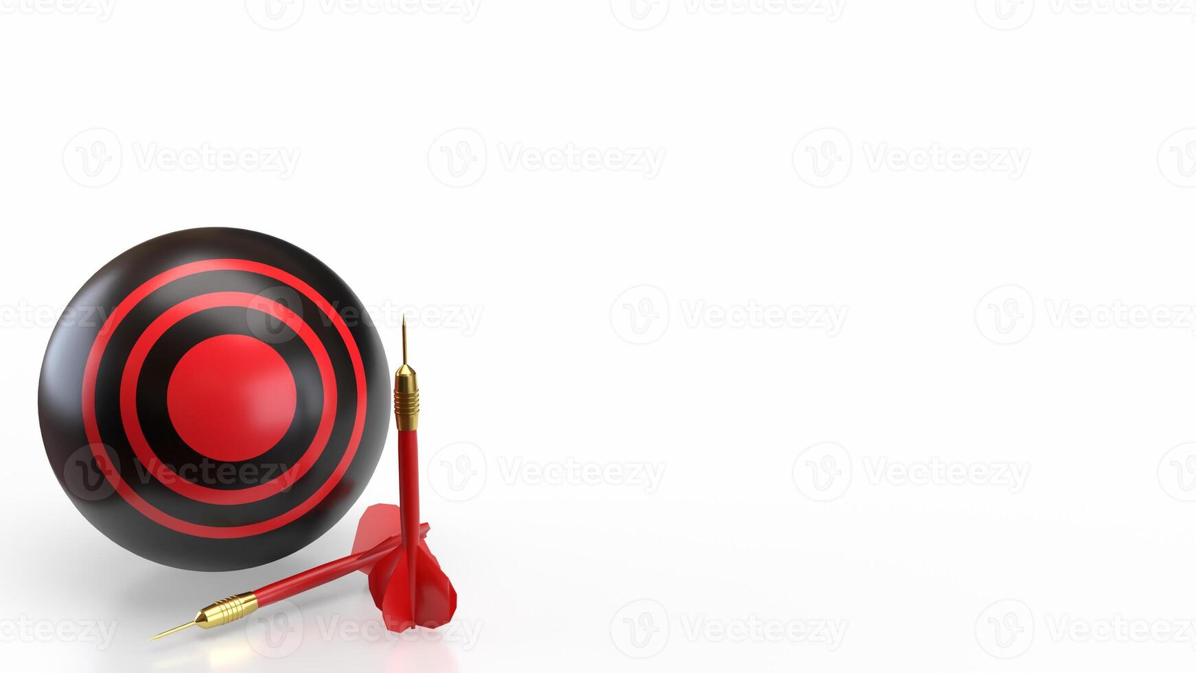 The red dart and target for Business concept 3d rendering. photo