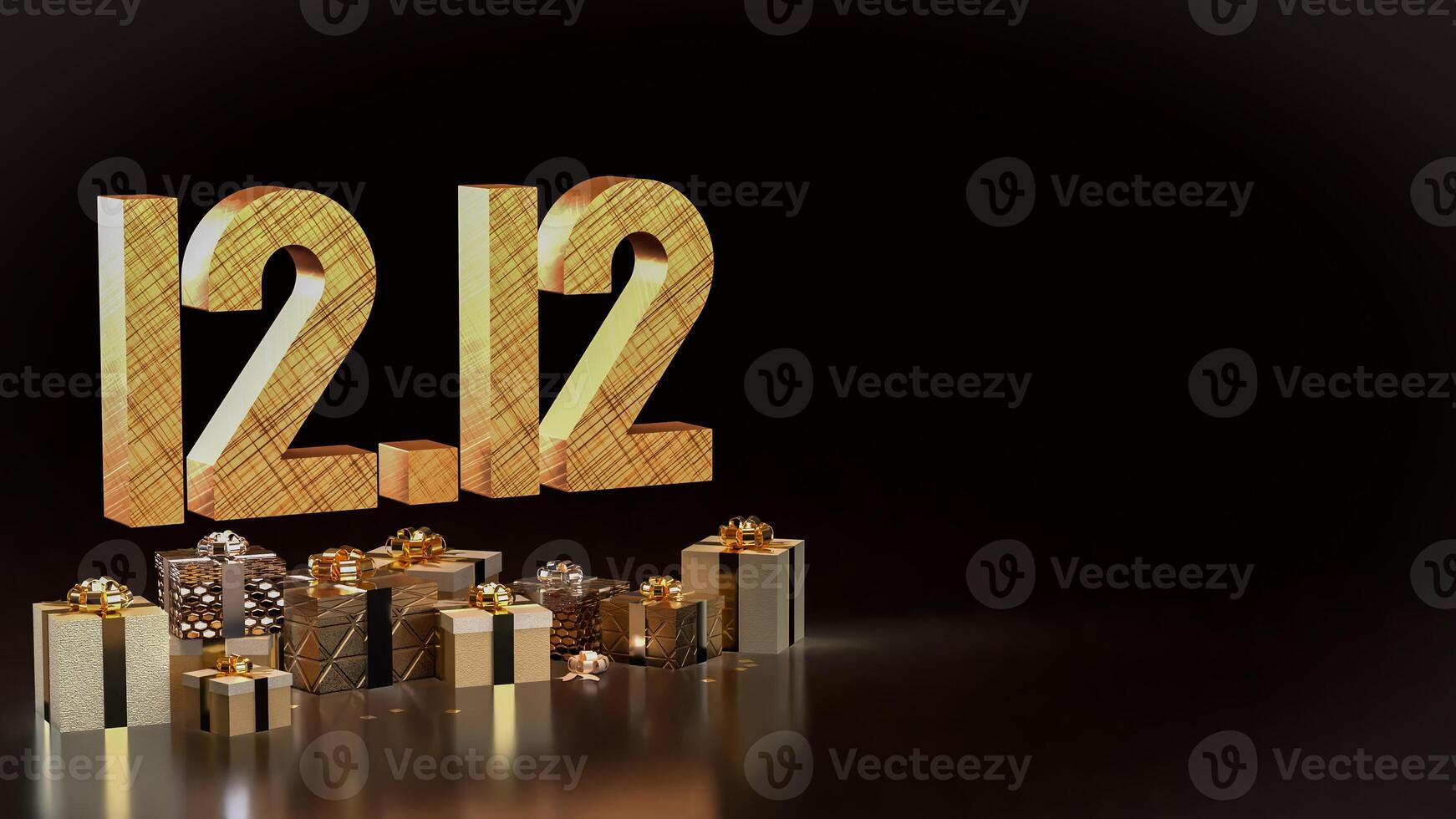 The 12 number and gift box promotion or discount concept 3d rendering. photo