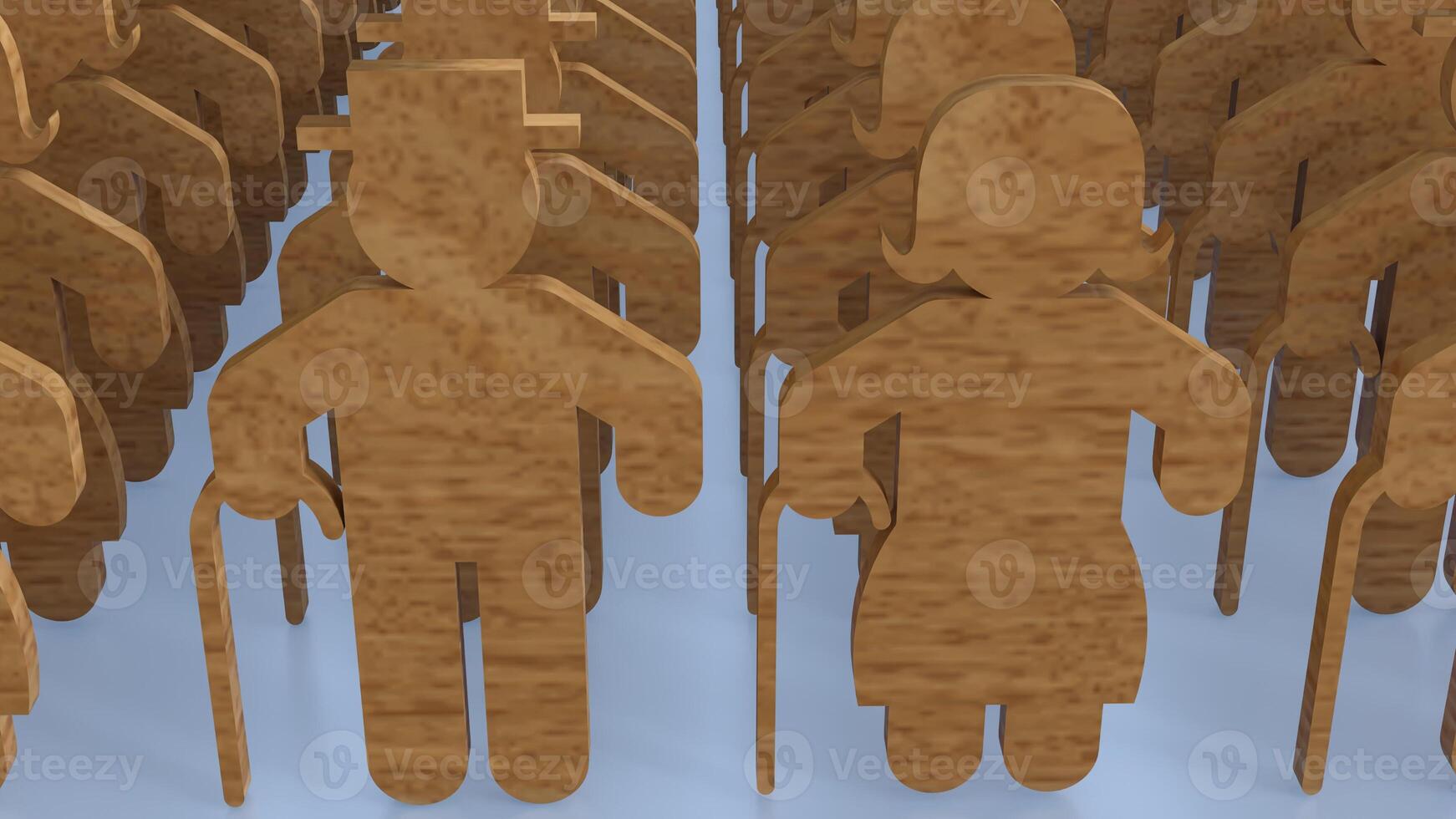 The old man wood cut plate for family or Background concept 3d rendering. photo