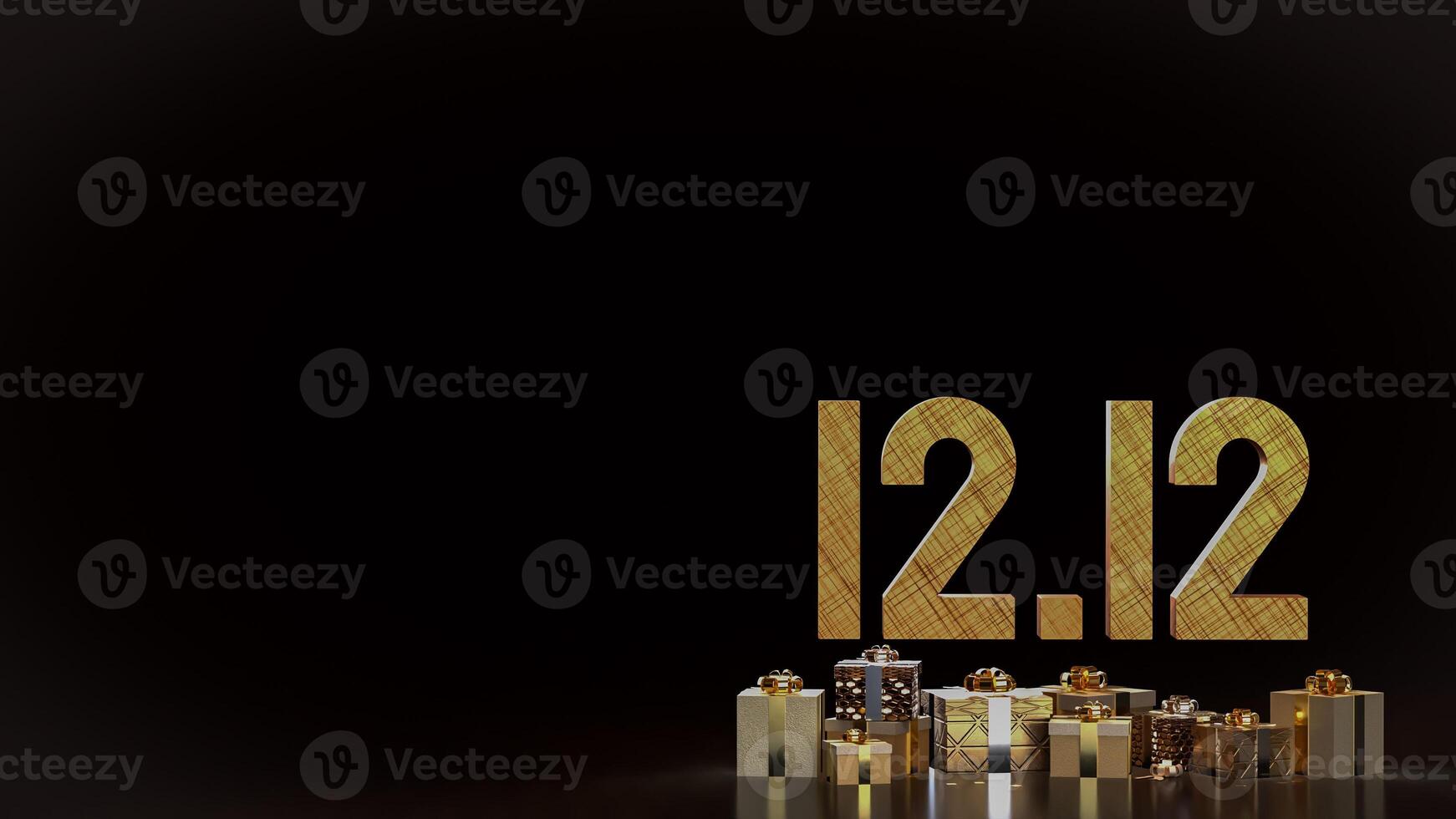 The 12 number and gift box promotion or discount concept 3d rendering. photo