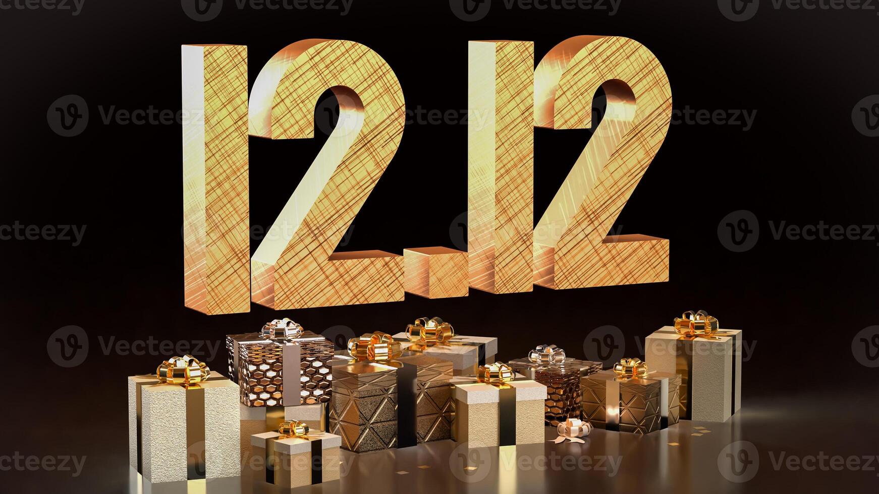 The 12 number and gift box promotion or discount concept 3d rendering. photo