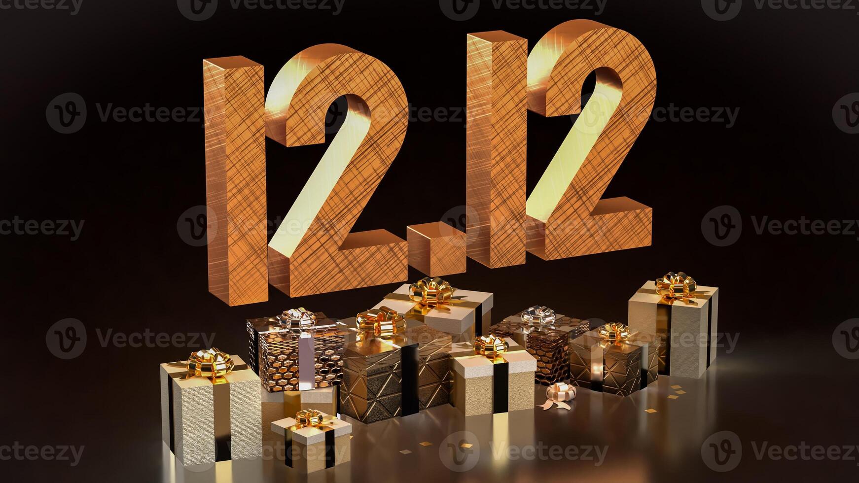 The 12 number and gift box promotion or discount concept 3d rendering. photo