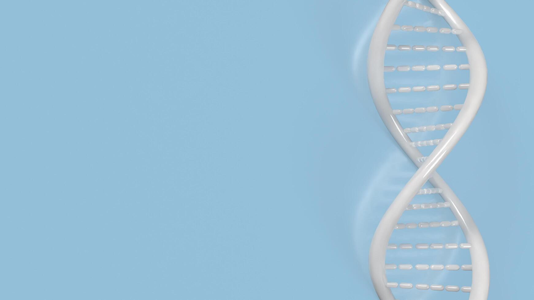 The white dna on blue background for sci or medical concept 3d rendering. photo