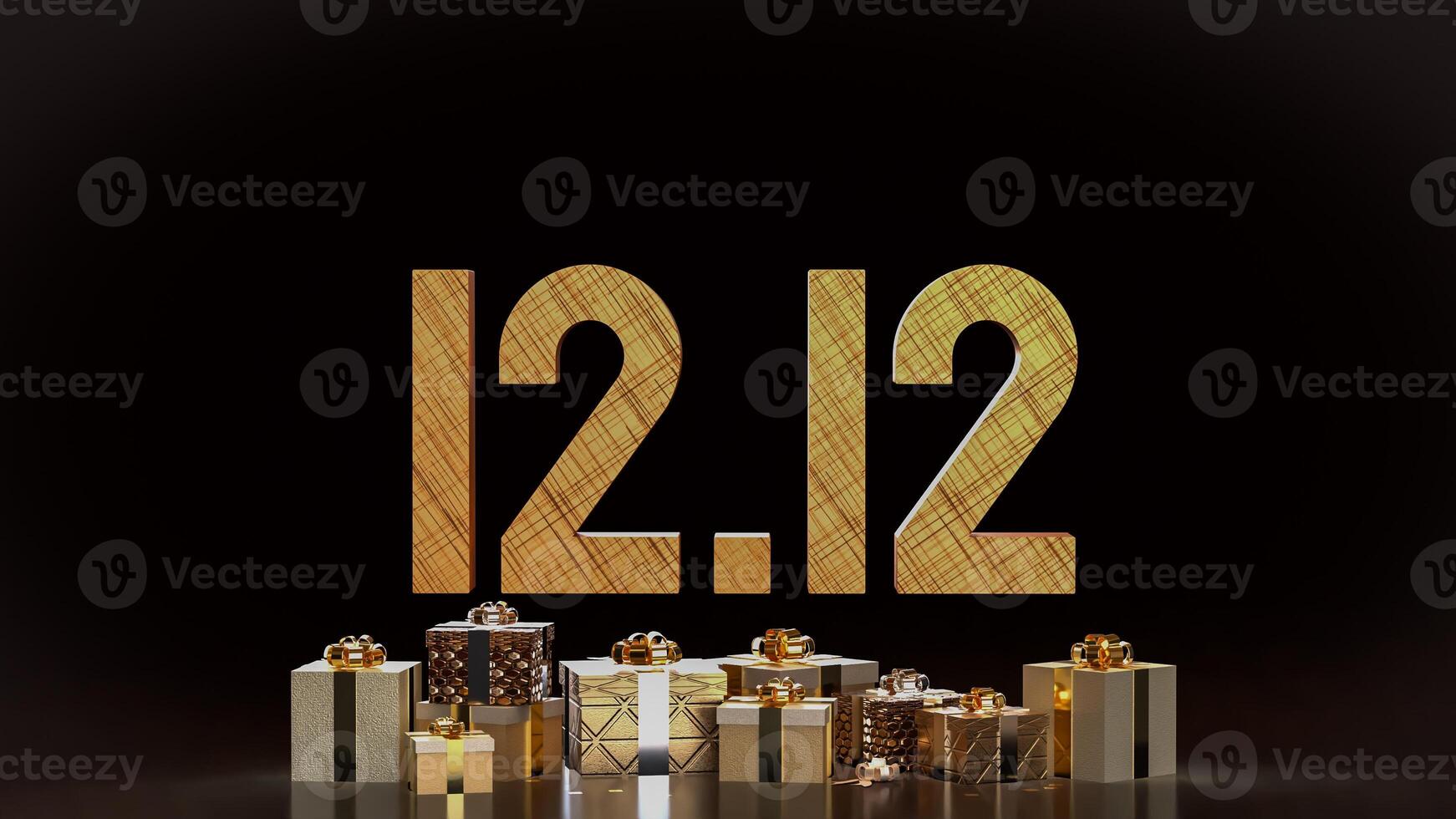 The 12 number and gift box promotion or discount concept 3d rendering. photo
