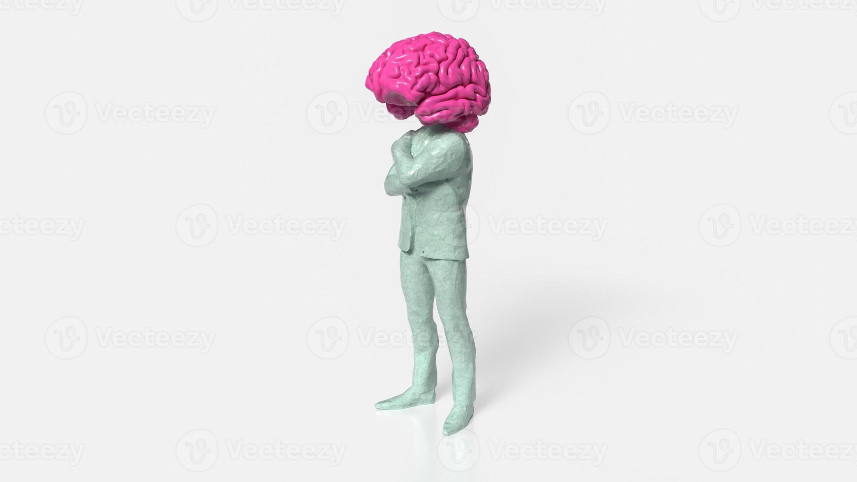The man and brain for Business or creativity concept 3d rendering. photo