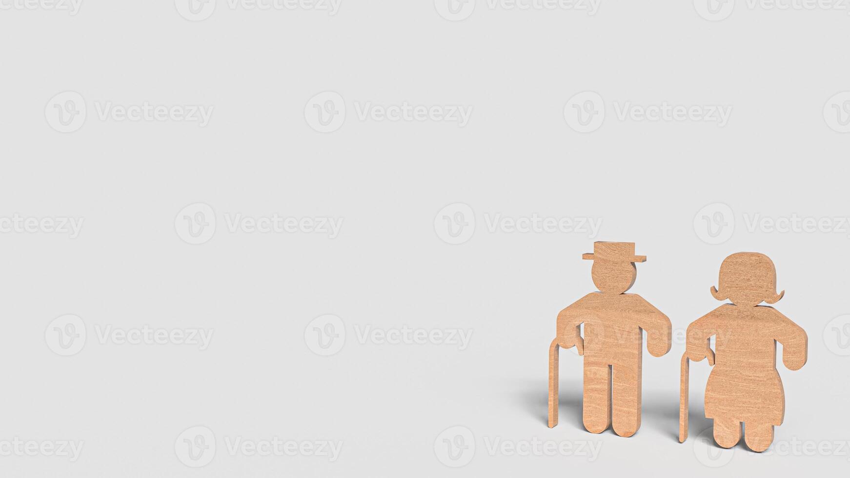 The wood plate outline for Elderly people concept 3d rendering. photo