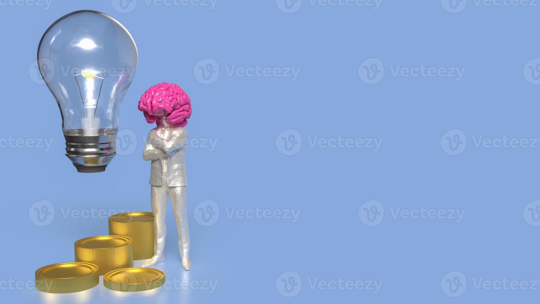 The man and brain for Business or creativity concept 3d rendering. photo