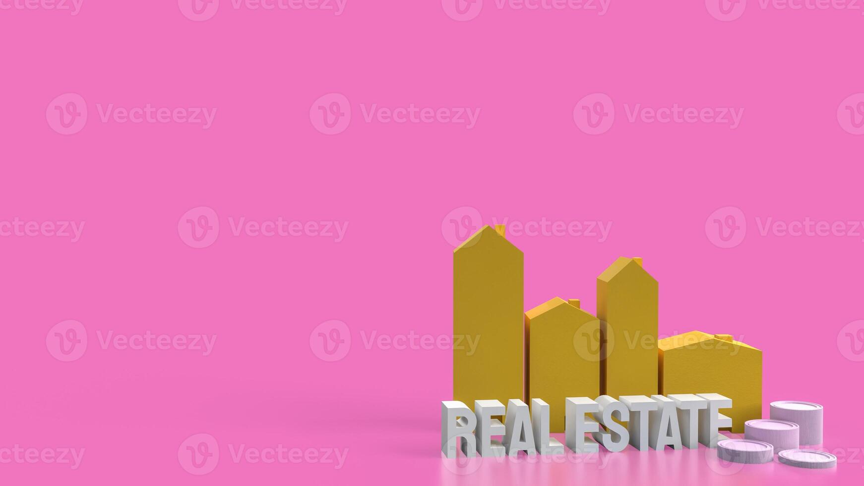 The real estate text and building for property concept 3d rendering. photo