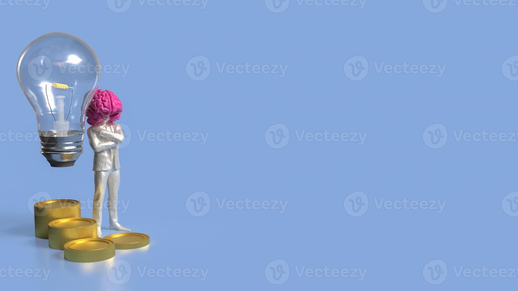 The man and brain for Business or creativity concept 3d rendering. photo