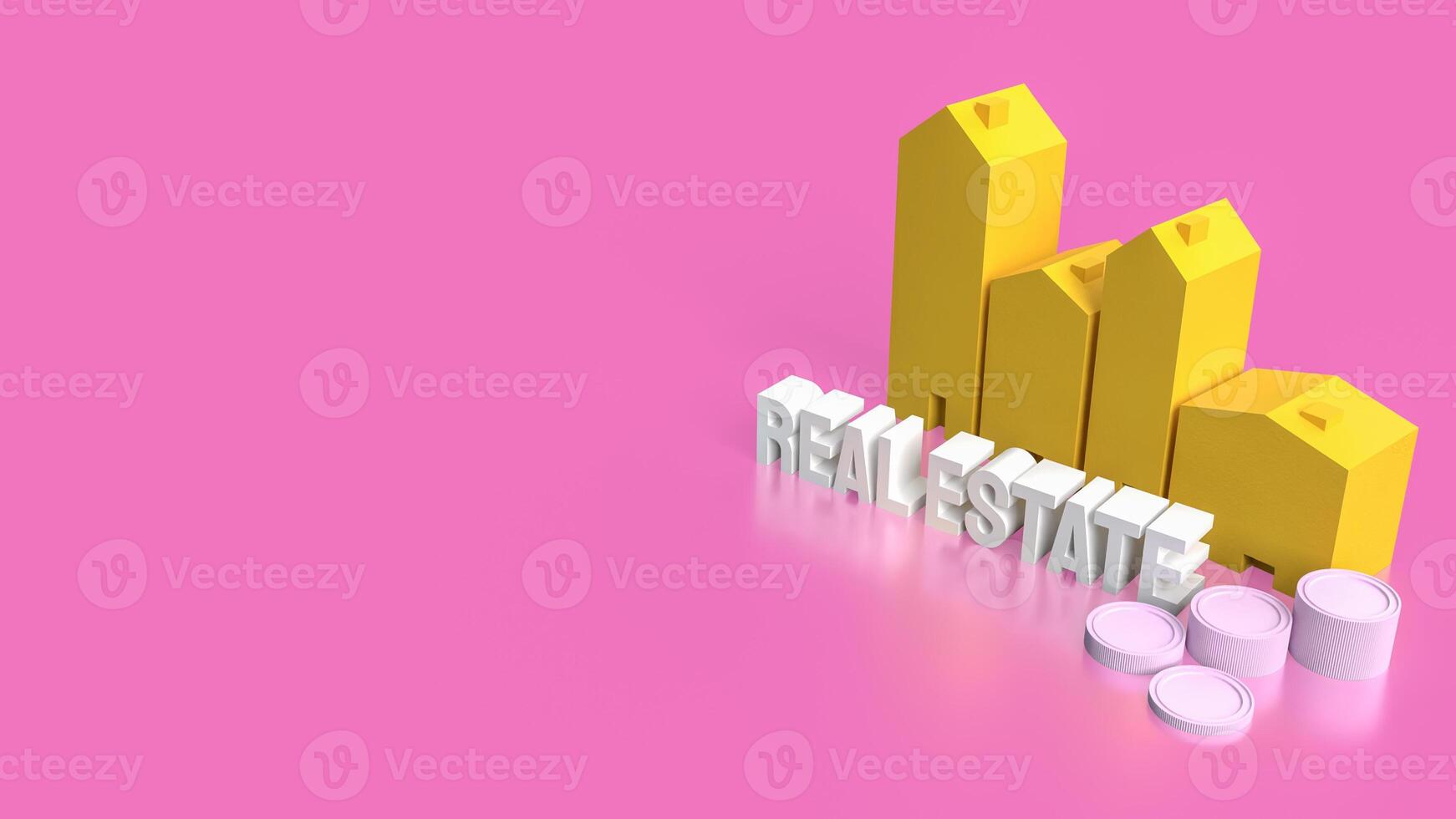 The real estate text and building for property concept 3d rendering. photo