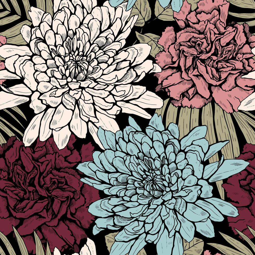 Floral seamless pattern for fabrics, wrapping paper or any disign vector
