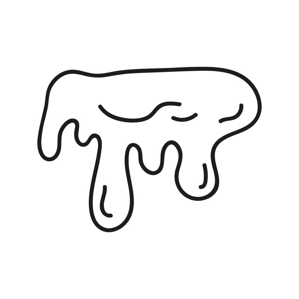 Hand drawn linear dripping flow liquid melt and drop. Doodle water splashes graphic illustration vector