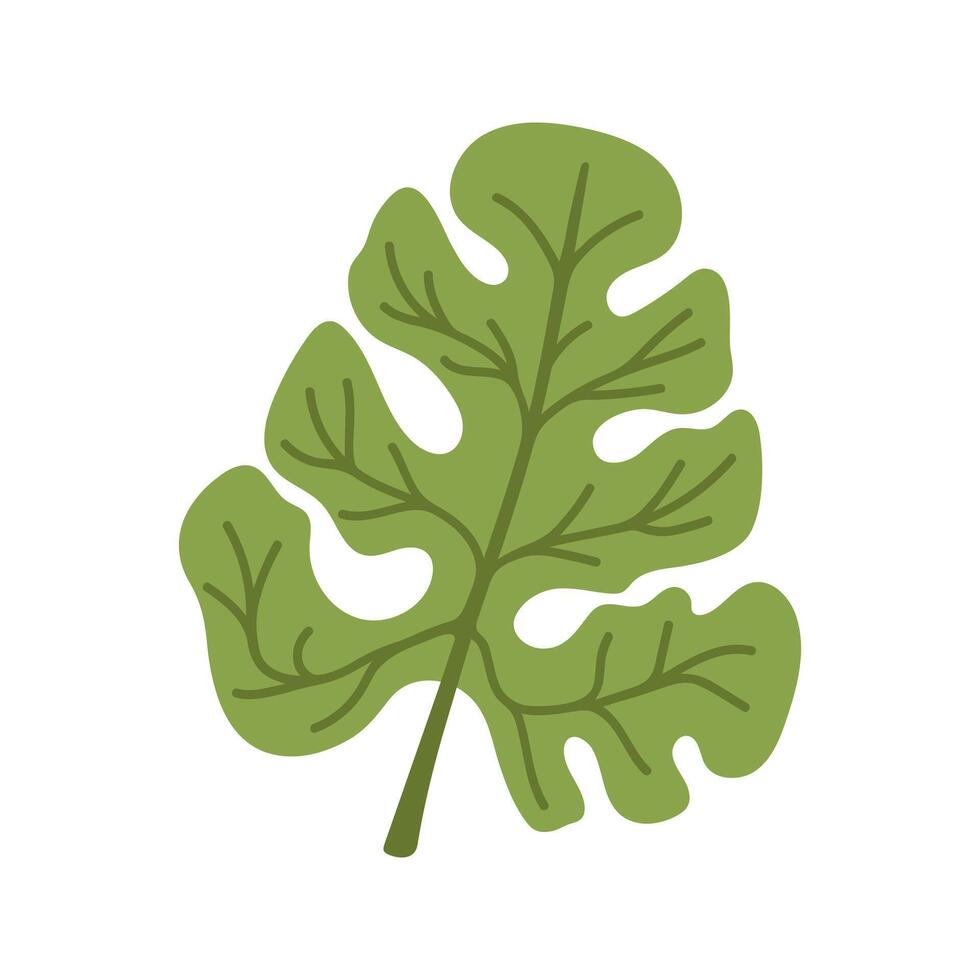 Watermelon green leaf clipart. Watermelon party. Hand drawn cartoon summer fruit illustration. vector