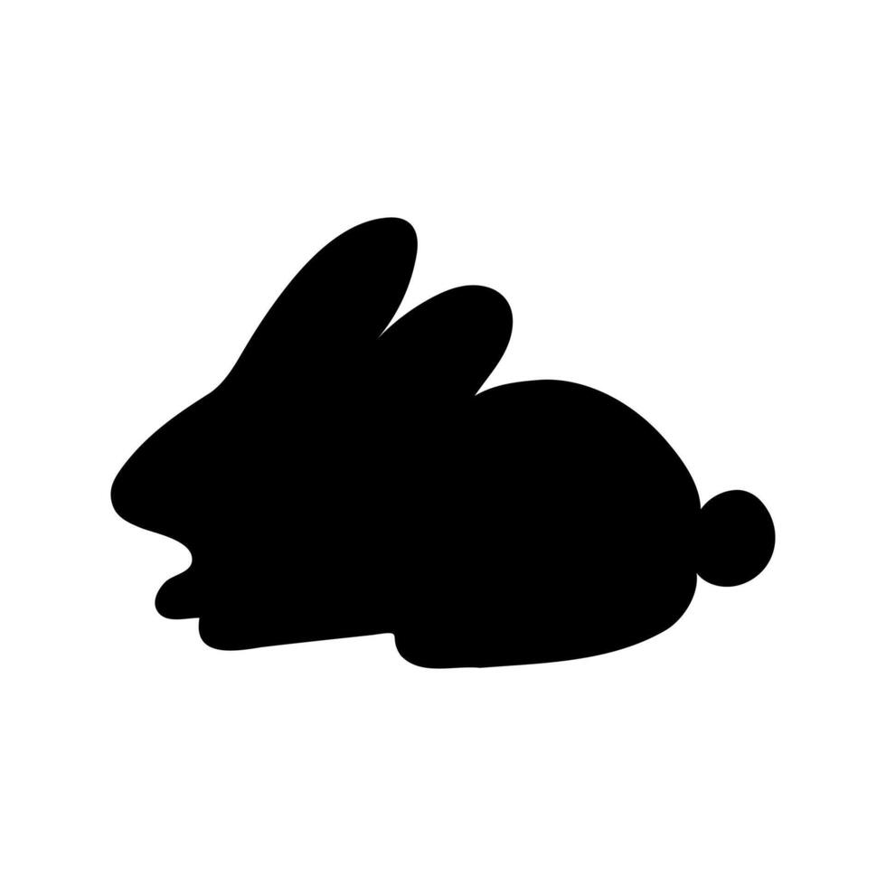 Small rabbit sitting silhouette illustration vector