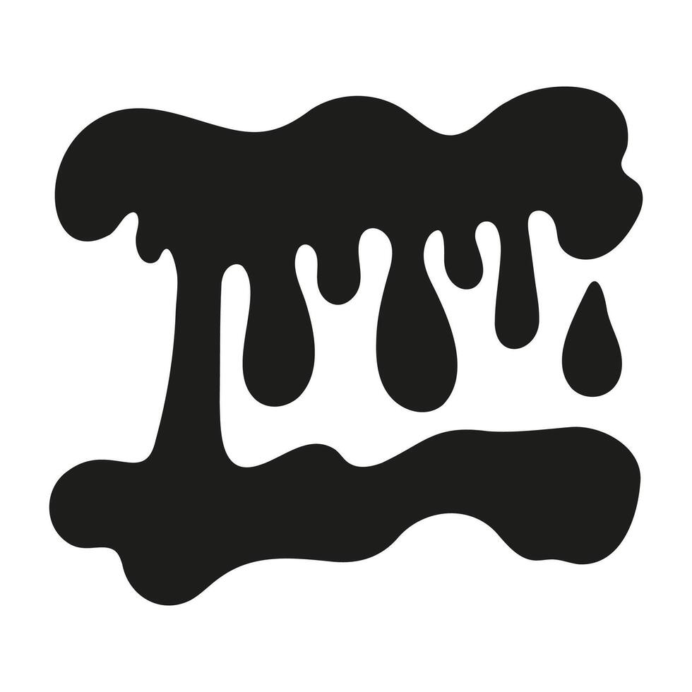 Hand drawn drip and drop silhouette with blot liquid on down vector