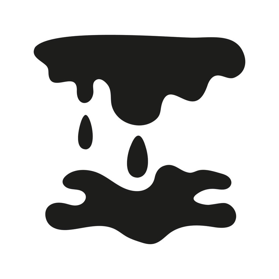 Hand drawn dripping liquid element design with blot liquid on down vector