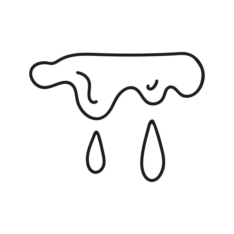 Doodle style liquid melt and drop illustration vector