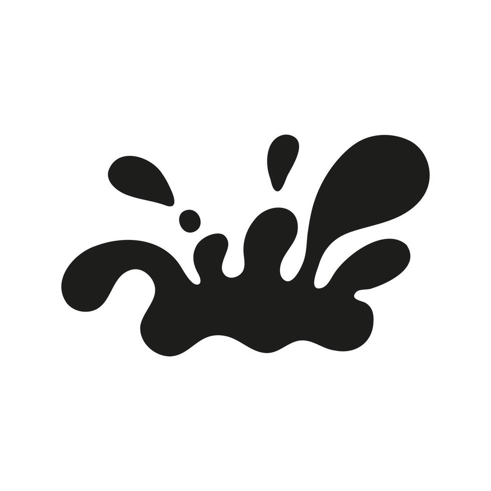 Hand drawn water splash silhouette doodle illustration element vector